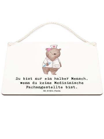 Mr. & Mrs. Panda Schild Medizinische Fachangestellte Herz mit Sp... in Weiß