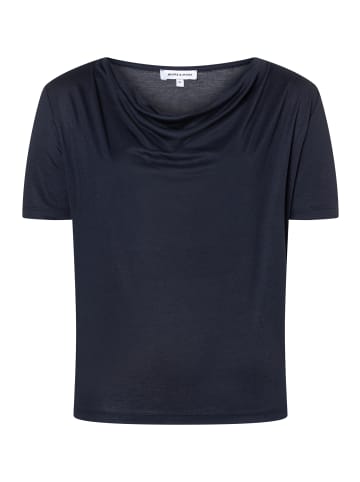 More & More feminines Shirt mit Wasserfall-Ausschnitt in marine