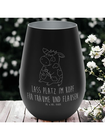 Mr. & Mrs. Panda Teelichthalter Kuh mit Spruch in Schwarz