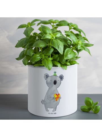 Mr. & Mrs. Panda Blumentopf Groß Koala Geschenk ohne Spruch in Weiß