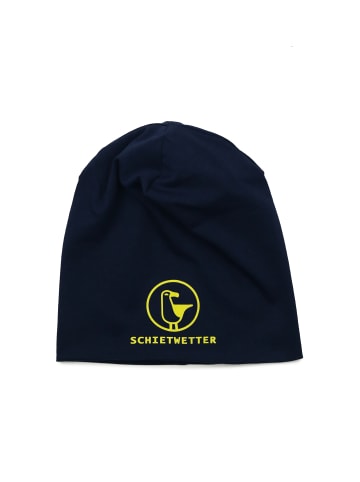 SCHIETWETTER Beanie für Kids mit Print Möwe in navy-gelb