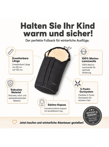Kinderhaus Blaubär Kinderwagen-Fellsack Aspen TOP in Schwarz