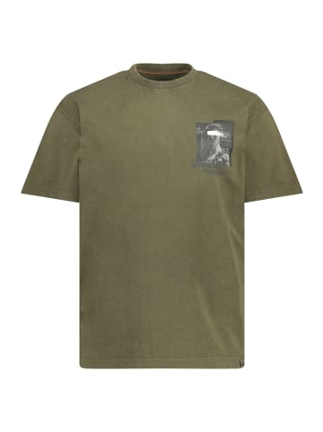 STHUGE Kurzarm T-Shirt in dunkel khaki