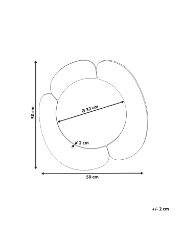 Beliani Wandspiegel ATIK in Weiß - (W) 50 x (H) 50 x (L) 2 cm