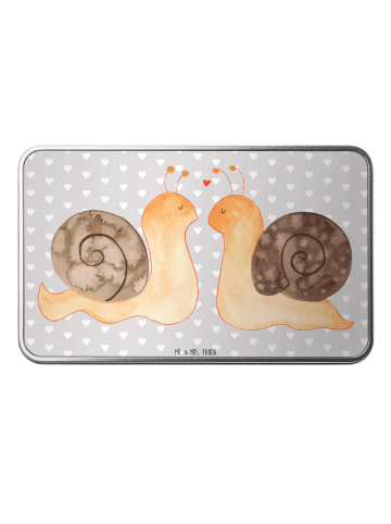 Mr. & Mrs. Panda Keksdose Schnecken Liebe ohne Spruch in Grau Pastell