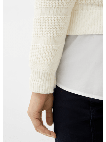 QS Strickpullover langarm in Creme