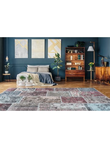 Kayoom Kurzflor Teppich Toska 225 in multi - rot - rechteckig