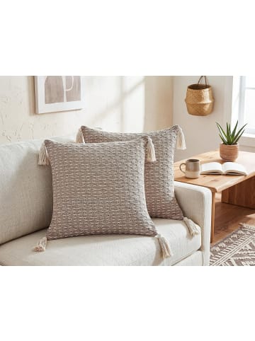 Beliani 2er-Set Dekokissen HAKONE in Beige