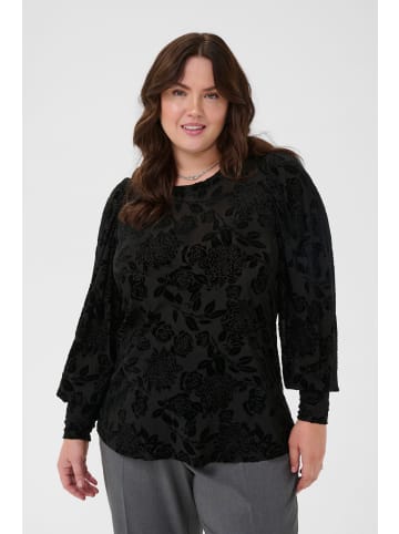 KAFFE curve Langarm-Bluse KCrosie Regular fit in Black Deep CC