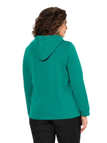Ulla Popken Hoodie in smaragd grün