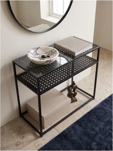 KADIMA DESIGN Konsolentisch rechteckig, transparentes Einscheibensicherheitsglas in Schwarz