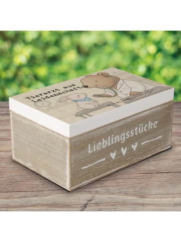 Mr. & Mrs. Panda Holzkiste Tierarzt Leidenschaft Design mit Spruch in Weiß