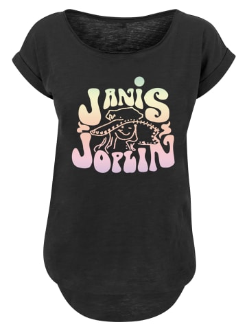 F4NT4STIC Long Cut T-Shirt Janis Joplin Pastel Logo in schwarz