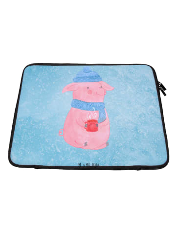 Mr. & Mrs. Panda Notebook Tasche Schweinchen Glühwein ohne Spruch in Eisblau