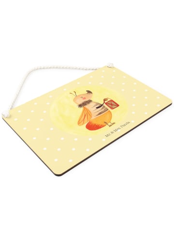 Mr. & Mrs. Panda Schild Glühwürmchen ohne Spruch in Gelb Pastell