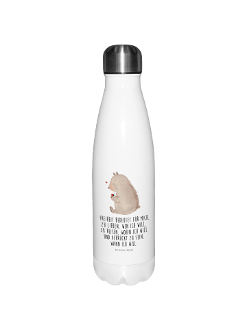 Mr. & Mrs. Panda Thermosflasche Bär Marienkäfer mit Spruch in Weiß