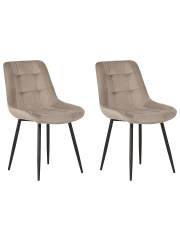 Beliani 2er-Set Esszimmerstuhl MELROSE in Beige/Schwarz