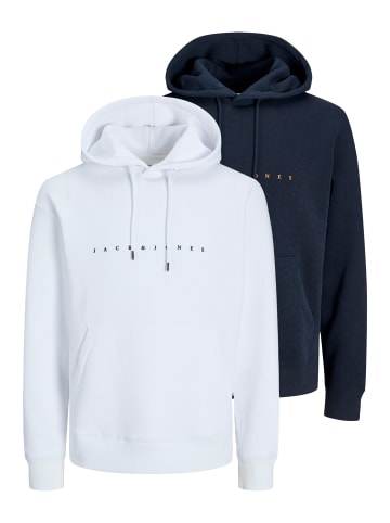 Jack & Jones Sweatshirt / Hoodie Star in Dunkelblau / weiß
