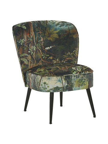 Beliani Sessel VOSS in Grün/Schwarz/Braun - (W) 60 x (H) 76 x (L) 52 cm
