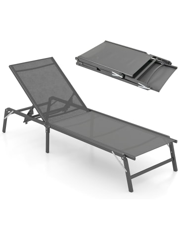 COSTWAY Sonnenliege klappbar in Grau