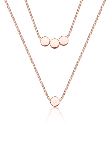 Elli Halskette 925 Sterling Silber Kreis, Geo in Rosegold