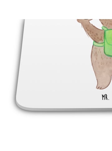 Mr. & Mrs. Panda Untersetzer für Gläser Bär Flugzeug ohne Spruch in Weiß