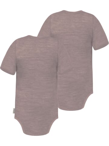 Normani Outdoor Sports 2er Set Baby Merino Body Kurzarm Tauranga in Rosa