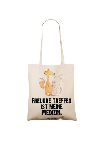 Mr. & Mrs. Panda Tragetasche Fuchs Hase Freunde treffen mit Spruch in Creme