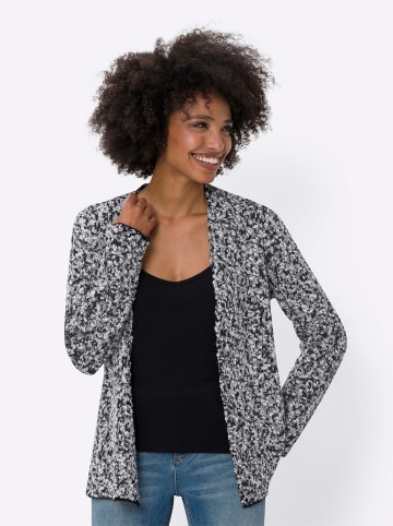 Heine Strickjacke in schwarz-ecru-gemustert