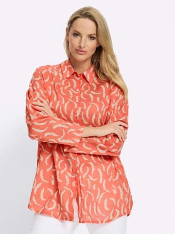 Heine Druckbluse in koralle-sand-bedruckt