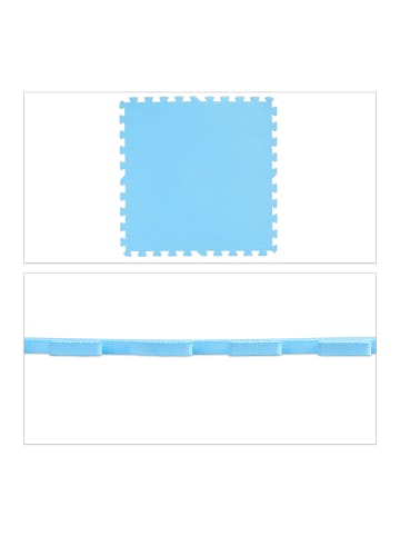 relaxdays Puzzlematte in Blau/Weiß - (B)120 x (H)15 x (T)120 cm