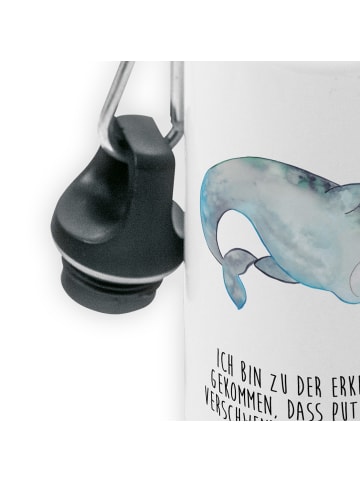 Mr. & Mrs. Panda Trinkflasche Narwal mit Spruch in Weiß