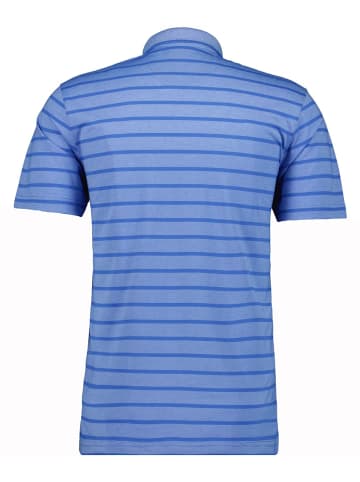 Ragman Softknit-Polo Jersey, gestreift in Blau