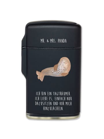 Mr. & Mrs. Panda Feuerzeug Robbe Lachen mit Spruch in Schwarz