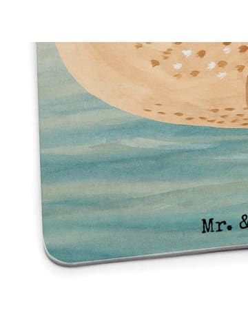 Mr. & Mrs. Panda Bierdeckel Robbe Liegen Design mit Spruch in Weiß