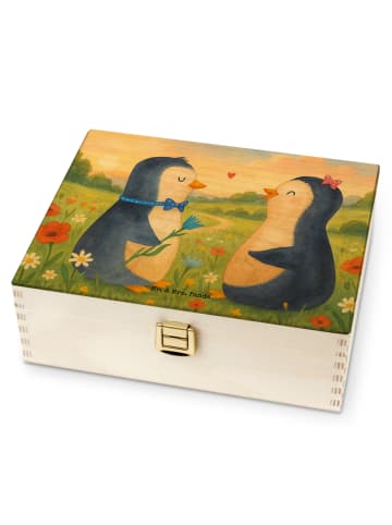 Mr. & Mrs. Panda Teekiste Pinguin Pärchen Design ohne Spruch in Weiß