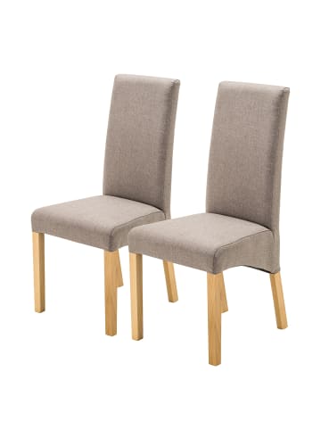 home24 Polsterstuhl Foxa (2er-Set) in Taupe