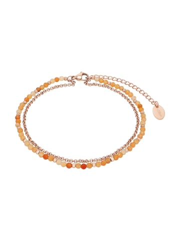 s.Oliver Fußkette Edelstahl, IP Rose in Apricot