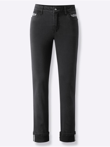 creation L Gerade Jeans in black denim