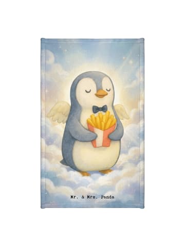 Mr. & Mrs. Panda Handtuch Pinguin Engel Pommes Design ohne Spruch in Weiß