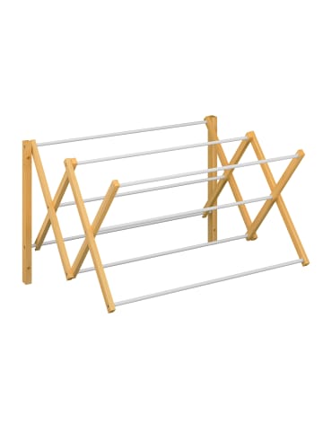relaxdays Wäscheständer Natur/ Weiß - (B)71 x (H)45 x (T)59 cm