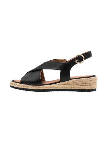 Tamaris Ledersandalen mit Keilabsatz – Comfort Schwarz