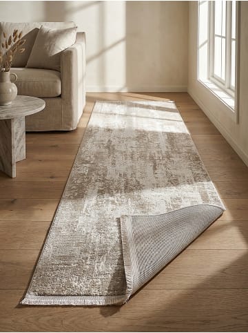 KADIMA DESIGN Läufer Vintage Kurzflor pflegeleicht Wohnzimmer Schlafzimmer in Beige