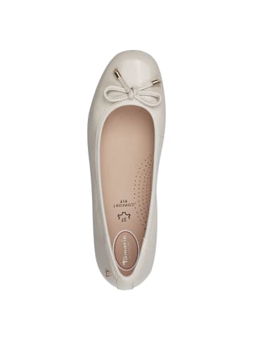 Tamaris COMFORT Ballerina in CREAM PATEN