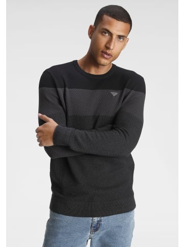 Bruno Banani Strickpullover in schwarz meliert