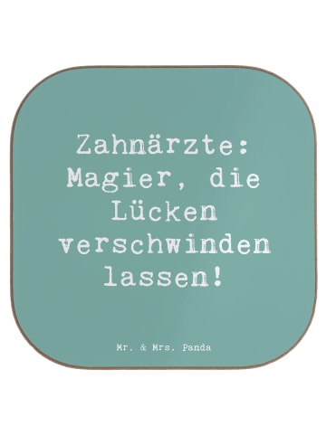 Mr. & Mrs. Panda Holzuntersetzer Spruch Zahnarzt Magier mit Spruch in Meeresbrise