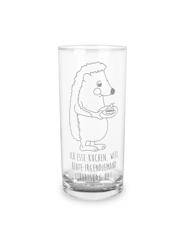 Mr. & Mrs. Panda Wasserglas Igel Kuchenstück mit Spruch in Transparent