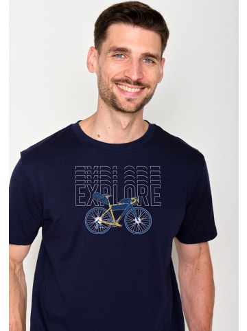 GreenBomb T-Shirt Bike Gravel in Marineblau
