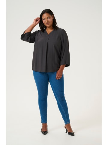 KAFFE curve Langarm-Bluse KCelse in Black Oyster