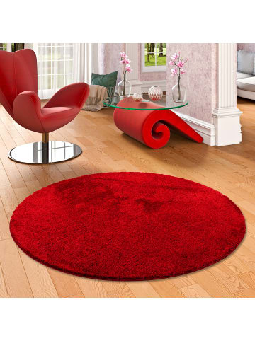 Snapstyle Hochflor-Teppich Palace Rund in bordeaux